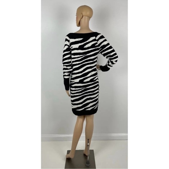 NY&C Black and White Leopard Print Women’s Sweater Dress - Picture 10 of 10